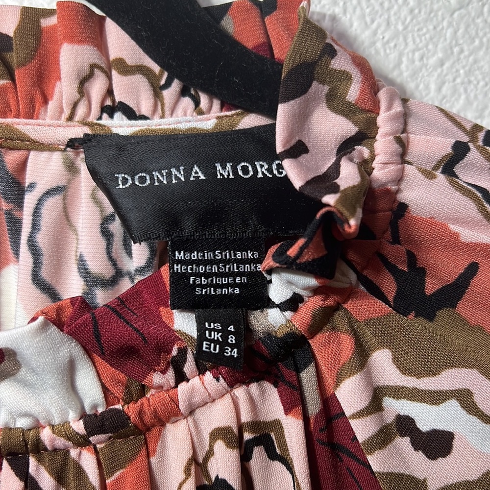 Donna Morgan Red Floral Ruffle Short Dress - Picture 7 of 9